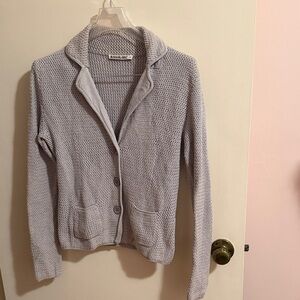 Classic Gray Cotton/ Cashmere Cardigan by S. Marlon